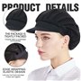 JUGUTA 2Pcs Toque De Cuisinier Chapeau De Chef Unisexe Élastique pour Hommes Femmes avec Bord Cuisinier Maille Intégrale Respira