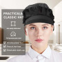 JUGUTA 2Pcs Toque De Cuisinier Chapeau De Chef Unisexe Élastique pour Hommes Femmes avec Bord Cuisinier Maille Intégrale Respira