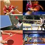 Mritrit Set Tennis de Table - 2 Raquette de Ping-Pong (Bois Peuplier), 3 Balles Compétition & 1 Sac - Kit Complet Portable pour 
