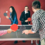 Mritrit Set Tennis de Table - 2 Raquette de Ping-Pong (Bois Peuplier), 3 Balles Compétition & 1 Sac - Kit Complet Portable pour 