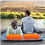 Mudoulu Oreiller Gonflable pour Voyage, Coussin Auto-Gonflant en TPU et Velours, Oreiller Léger Compact pour Avion Camping Burea