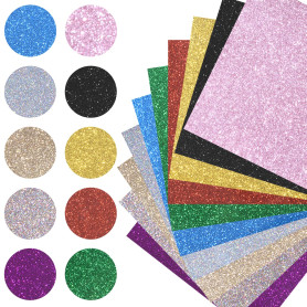 Jesustree Vinyle de Transfert de Chaleur Paillettes 10 Couleur HTV Feuilles de Vinyle Thermocollant de Chaleur Papier Adhésives