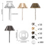 200PCS Sac à Main Pieds Goujons, Métal Rivets Cuir Artisanat Champignon Spike Cône Pieds Clou Tête Support pour Bricolage Créati
