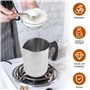 Casserole de cire de bougie - 900 ml - En acier inoxydable - Avec graduation - Avec poignée résistante à la chaleur - Avec cuill