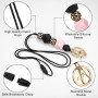 Cordon Tour de Cou pour d'Identification et Clés Mignon Silicone Perlé Lanière avec Metal Clip, Courroie de Cou de Lanière pour 