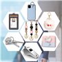 Cordon Tour de Cou pour d'Identification et Clés Mignon Silicone Perlé Lanière avec Metal Clip, Courroie de Cou de Lanière pour 