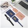 Couvertures de Passeport et Étiquettes à Bagages, 2 x Protege Passeport Cuir et 2 x Étiquette Valise Porte-Passeport pour Femmes