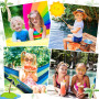 Lunettes de Soleil Fille 3 Pièces Fleur Forme Fleur Lunettes Rondes Mignonnes Lunettes De Soleil FêTe pour Extérieur Plage Acces