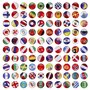 Punaises Creative 100 Pièces Drapeau National Push Pins pour Tableau d'Affichage, Carte, Bureau