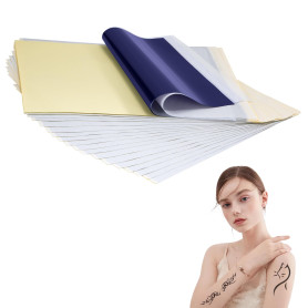 Papier de Transfert de Tatouage 25 Feuilles Papier Carbone Thermique 4 Couches Traçage A4 Temporaire Calque Graphite pour Machin