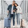 2 x Protege Passeport Cuir et 2 x Étiquette Valise Porte-Passeport pour Femmes