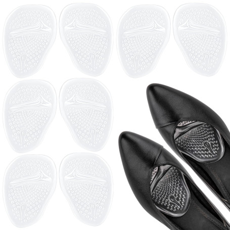 Yesaler Coussinets d'Avant-pied Demi Semelles 4 Paires Coussinet Semelles Antidérapantes Avant Pied Les Femmes Transparent pour