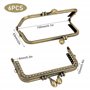 Yesaler Cadre de Portefeuille en Métal Carré Fermoir Porte Monnaie Rétro Fermoirs Métal 10,5cm pour Fabrication de Sacs DIY Acce