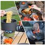 Yesaler Kit de Casseroles Camping Ensemble de Vaisselle d'Extérieur avec Pot de Camping Poêle à Frire Théières pour Randonnée Pi