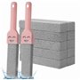 Yesaler Nettoyer de Toilettes en Pierre Pierre Ponce avec 2 Poignées Brosse de Nettoyage Remplaçable pour Salle de Bain Cuisine