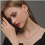 QKEPCY Ensemble de Bijoux Tournesol pour Femme Cristal Incrusté Or Rose Fleur Pendentif Réglable Collier Boucles D'oreilles Brac