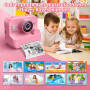CONMRO Appareil Photo Enfant - 1080P Selfie Appareil Photo Instantané Écran 2,4 Pouces, avec Papier d'impression + Carte 32 GB, 