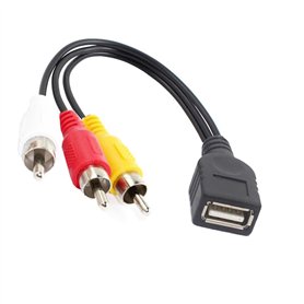 Bolwins D48 Câble USB vers 3 RCA AV Audio Vidéo
