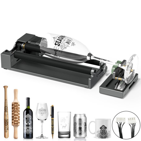Woxcker ARot5 Rouleau rotatif à 360° pour gravure d'objets cylindriques