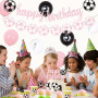 Sursurprise Décorations de fête d'anniversaire de football pour filles - Bannière d'anniversaire rose - Guirlande de ballons pou