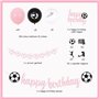 Sursurprise Décorations de fête d'anniversaire de football pour filles - Bannière d'anniversaire rose - Guirlande de ballons pou