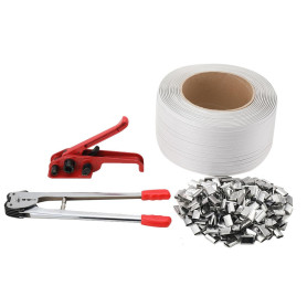 ECUTEE Kit de cerclage manuel - Appareil de cerclage pour palette - Ruban de cerclage - Kit de machine avec tendeur 18 mm - 800
