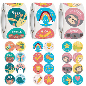 1500 Pièces Sticker Récompense Animales
