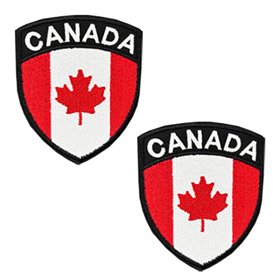 2 pièces Drapeau de la Boucliers Canada Canadiens Tactique Militaire Emblème National Applique Fermeture Crochet et Boucle pour