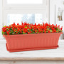 ZOENHOU Lot de 6 jardinières rectangulaires en plastique de 43 cm avec plateaux et 30 étiquettes vertes pour rebord de fenêtre, 