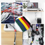 Attache Cable,60 Pcs Réutilisables Serre Cable,Sangles Câbles à Crochet,Microfibre Organisateur pour Cordes et Gestion des Câble