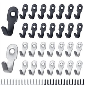 Neikafan 30 Pcs Crochet Mural Crochet À Visser Petit Clavier Crochets À Clés Mini Crochet 27 X 12 mm Rétro Inox Crochets de Mant