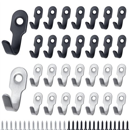 Neikafan 30 Pcs Crochet Mural Crochet À Visser Petit Clavier Crochets À Clés Mini Crochet 27 X 12 mm Rétro Inox Crochets de Mant