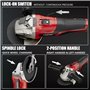 TEENO Meuleuse d'Angle Sans Fil 21V 1000W Brushless | 9100RPM, 2x Batteries 4.0Ah | Disques de Coupe 125mm + Disque à Lamelles |