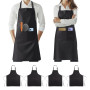 Goldeluxe Lot de 4 tabliers de cuisine imperméables (68x80cm)