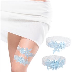 Tunejoy Jarretière de Mariage pour Les Mariées Dentelle Jarretelle de Mariage Élastique Jarretière de Mariée pour Femmes Filles