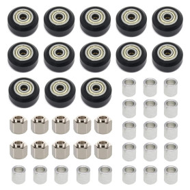 Zeberoxyz Kit de 13 roues de poulie POM avec roulement + 10 colonnes excentriques hexagonales + 20 colonnes d'isolation rondes p
