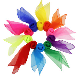 ISIYINER Foulards à Jonglage 20 pièces Foulards de Danse Colorées Carré Écharpes Magiques pour Maternelle Enfant Filles Accessoi