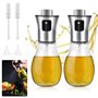DOUSELLA 2 PCS Bouteille d'Huile en Spray Pulvérisateur d'Huile d'Olive Spray Huile Cuisine Flacon Pulvérisateur d'Huile en Verr