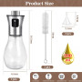 DOUSELLA 2 PCS Bouteille d'Huile en Spray Pulvérisateur d'Huile d'Olive Spray Huile Cuisine Flacon Pulvérisateur d'Huile en Verr