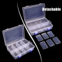 3pcs Organisateur de Bijoux avec Séparateurs Réglables, Boite Plastique Rangement, Petite Boite Plastique pour Perles, Rangement