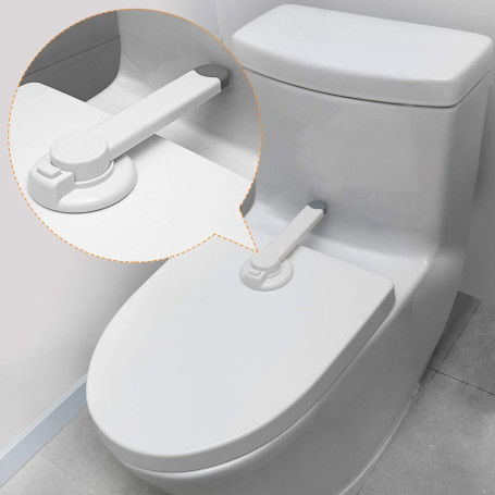 Lot de 2 verrous de toilette pour bébé - Mécanisme de palette sans espace pour la sécurité des enfants - Aucun outil nécessaire