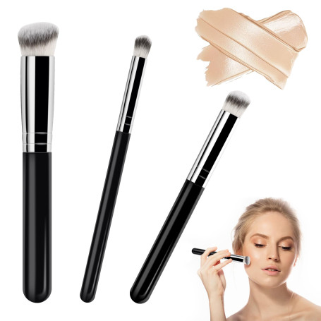 3Pcs Pinceau Fond De Teint Fluide