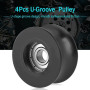 4 pcs U Poulie à Gorge 0840UU Roue Gorge Type d'U Roue de Guidage de Rouleau de Poulie en U 8x40x20.7mm (4pcs 8x40x20.7mm)
