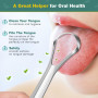 Blendura Gratte Langue, Tongue Scraper en Acier Inoxydable pour Nettoyer La Bouche Et RéDuire La Mauvaise Haleine
