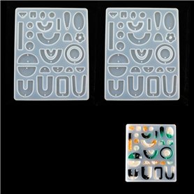 Moule à Bijoux en RéSine - Silicone Resine Epoxy De Moules Pendentifs Collier Boucles d'oreilles DIY Bricolage Fabrication Plate