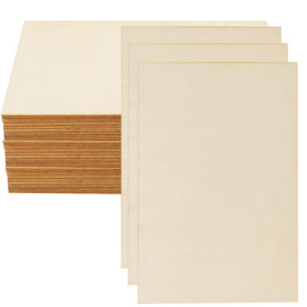 ZEONHAK Lot de 20 feuilles de bois contreplaqué vierges de 30 x 20 cm