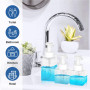 3 Pièces Distributeur Savon Mousse - 2x250ml & 1x450ml Flacons Vides à Pompe à Pression Rechargeable, Rechargeable Distributeur 