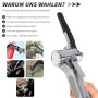 Ponceuse à bande pneumatique avec poignée rotative à 360°, mini ponceuse pour bois, outil de polissage avec 25 bandes abrasives 