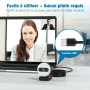 2K webcam pour pc, Caméra de Streaming avec éclairage Circulaire/trépied/Microphone, streamcam 360° Rotation, Protection de la V