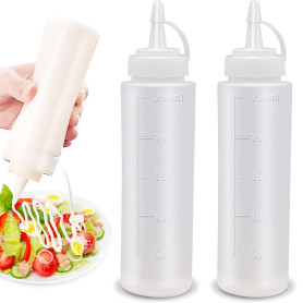 Kezidhp 2 Bouteilles Souples Transparentes 250ml - Pour Condiments